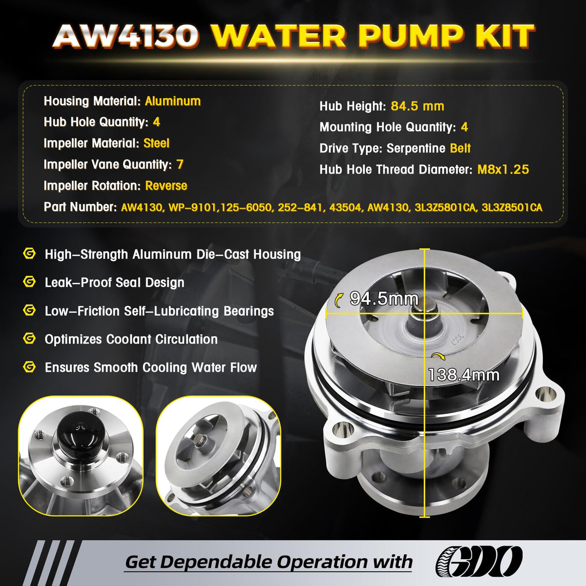 GDO installed timing kit in engine bay displaying correct fit and service result