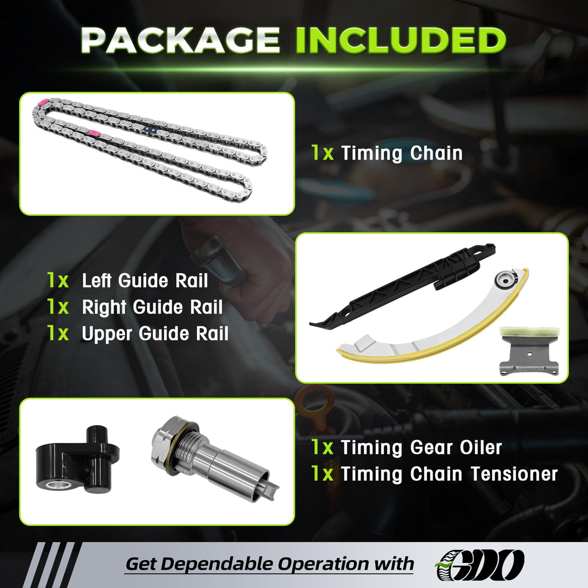 GDO oil plug and hardware, ready to seal engine passages and prevent leaks