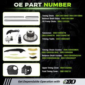 GDO timing chains and guides detail highlighting robust construction for longevity