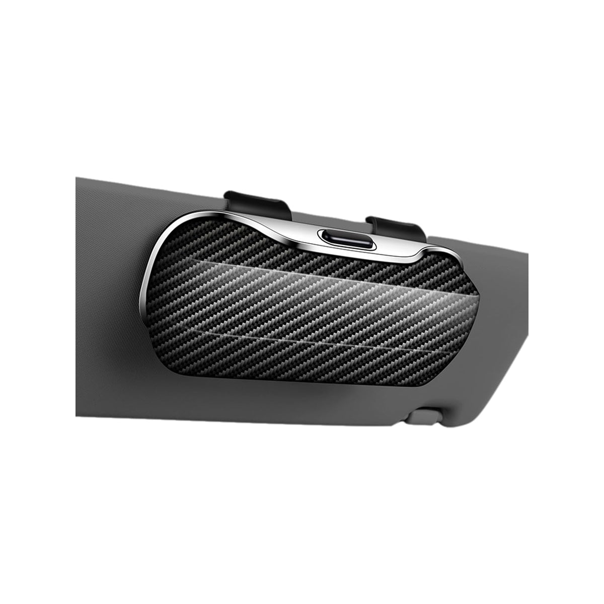 GDQ sunglass holder front view showing compact closed case and neat finish