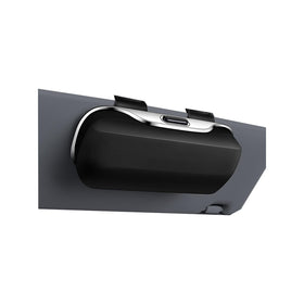 GDQ front view of visor clip showing secure closure and compact design