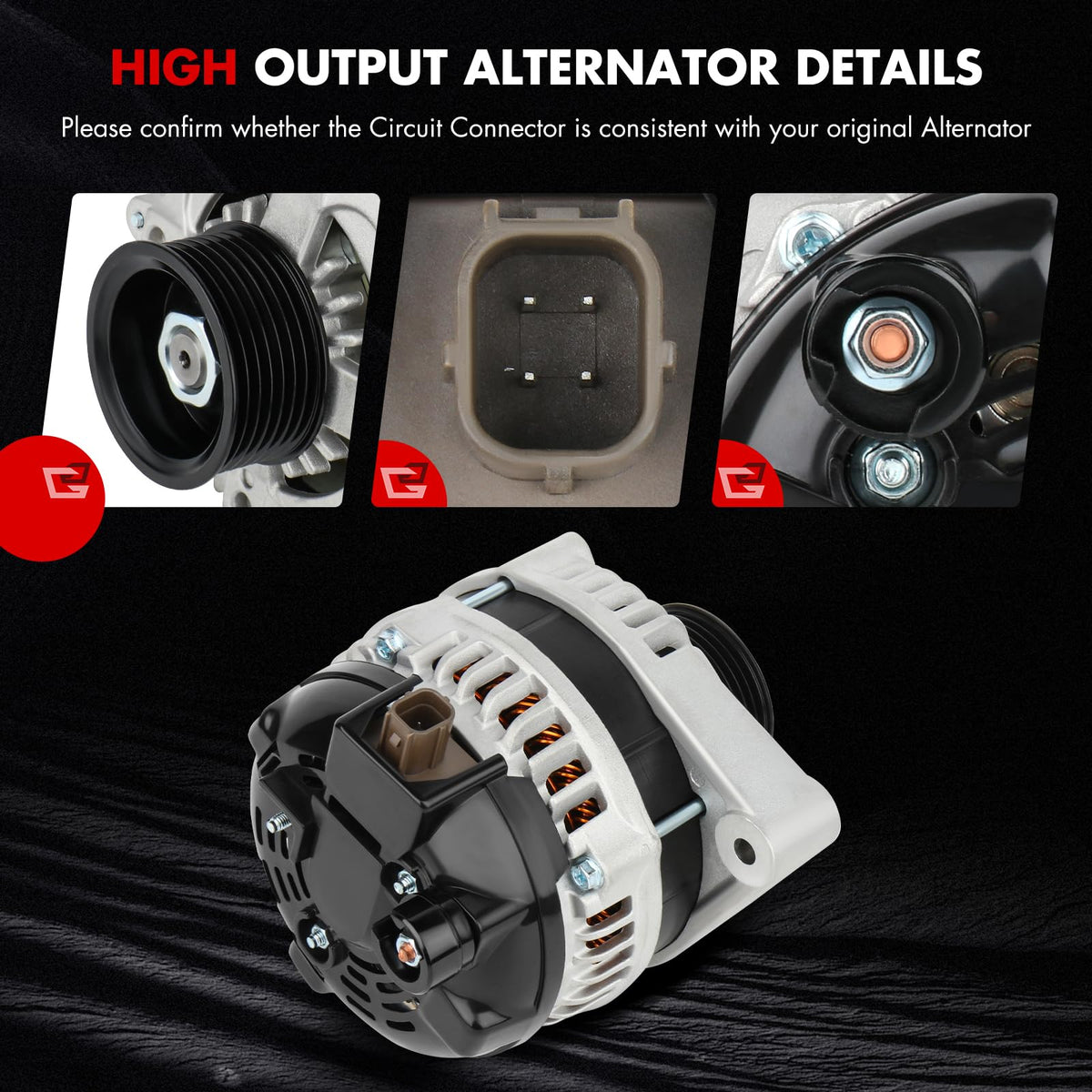 GDSMOTU alternator installed in engine bay illustrating straightforward replacement