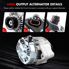 GDSMOTU alternator installed in engine bay demonstrating direct-fit replacement