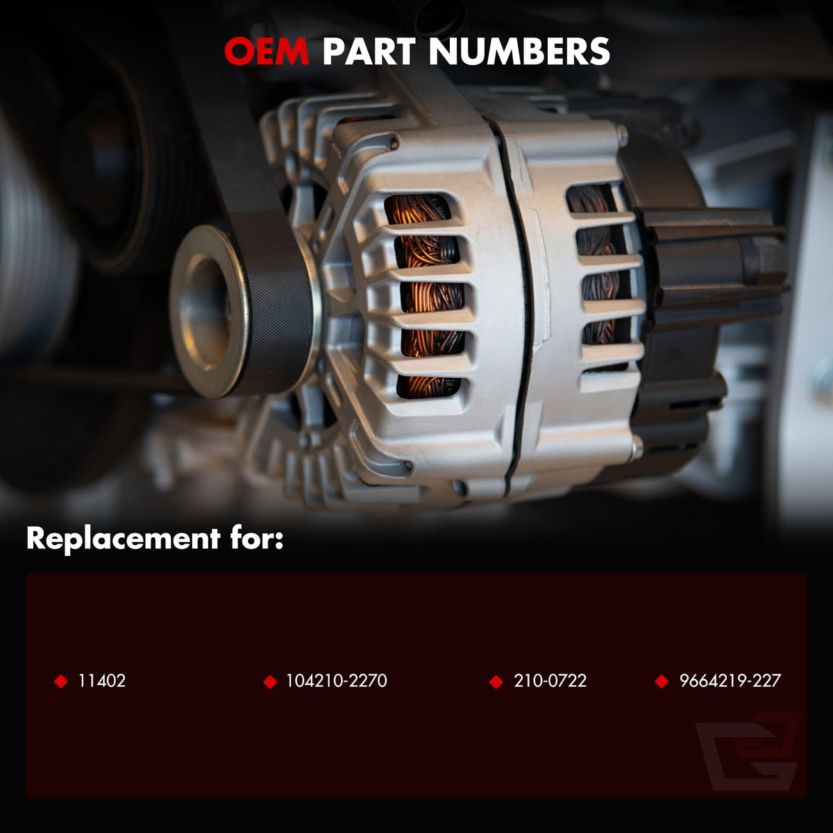 GDSMOTU alternator mounting face measurement displaying precise OEM-style fit