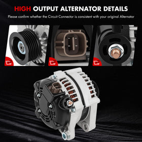 GDSMOTU alternator installed in engine bay demonstrating direct-fit benefit