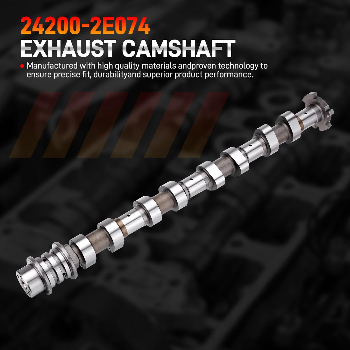 GDUKOP camshaft next to ruler for scale aiding correct part selection