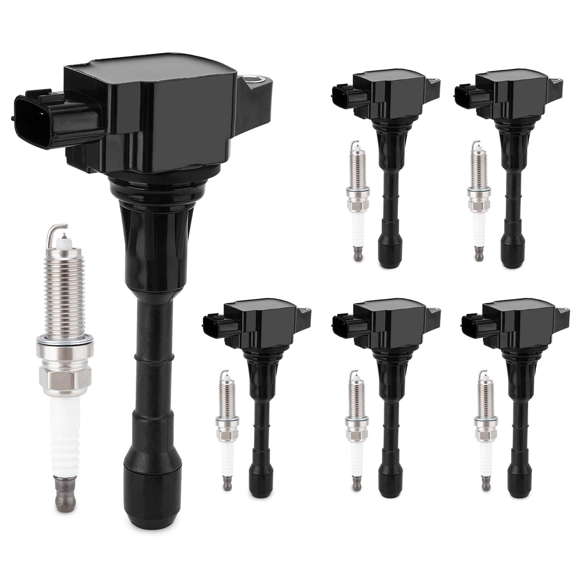 GDUKOP front packaging showing complete 6-coil and 6-plug kit for easy fit verification