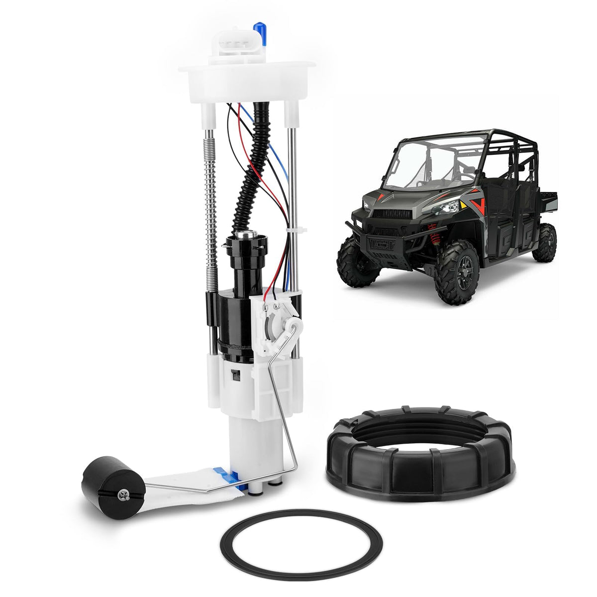 GDUKOP fuel pump front assembly showing connectors and inlet for easy replacement