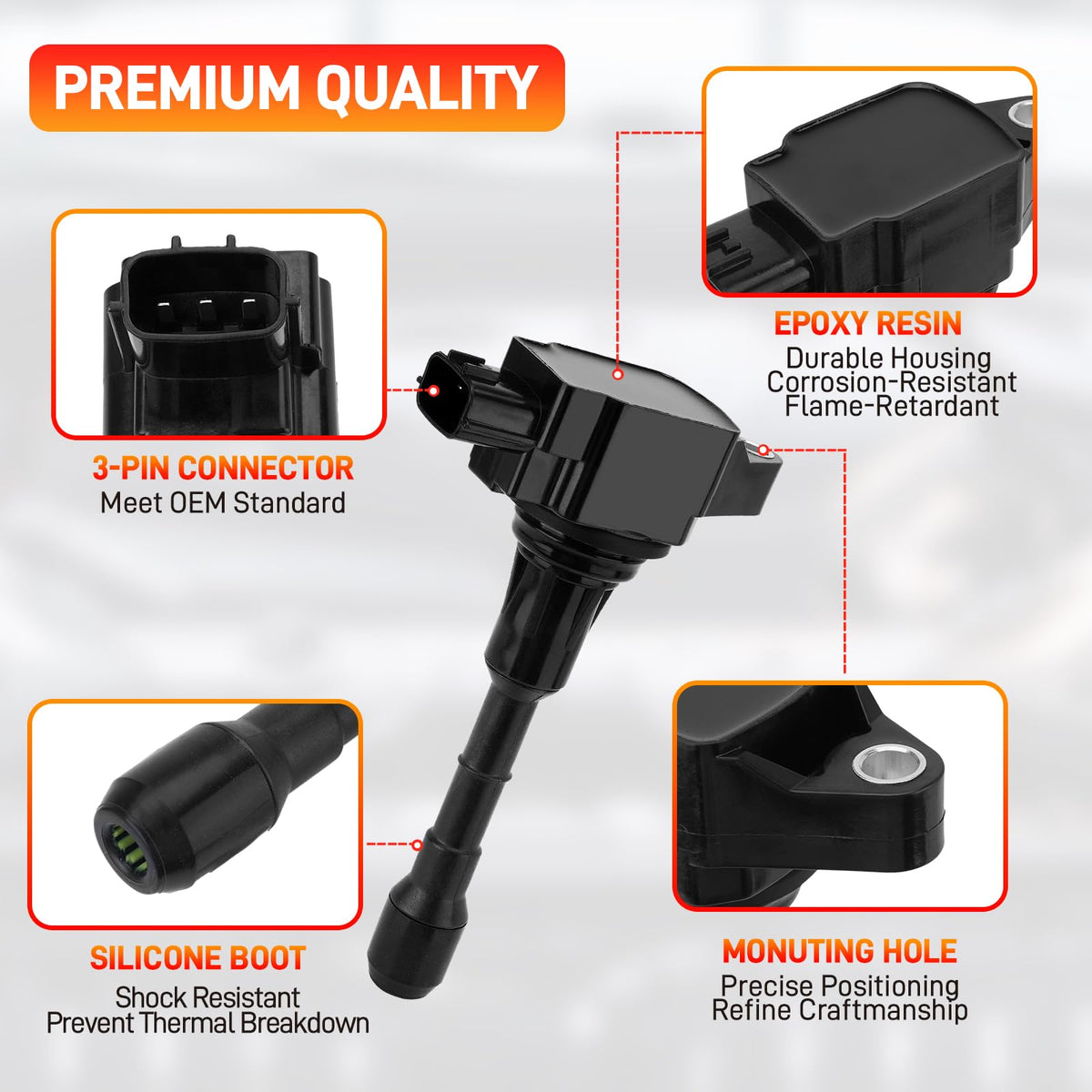 GDUKOP iridium spark plug tip detail demonstrating fine electrode for long life