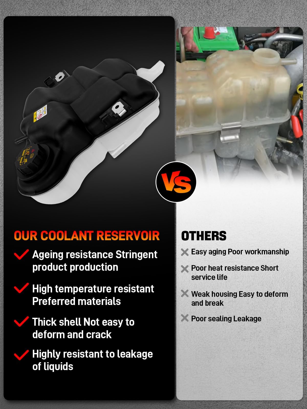 GDUKOP reservoir installed under hood illustrating direct replacement