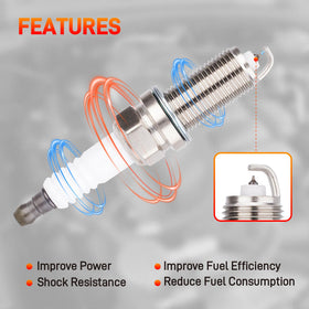 GDUKOP spark plugs lined up to show correct reach and size for easy vehicle matching
