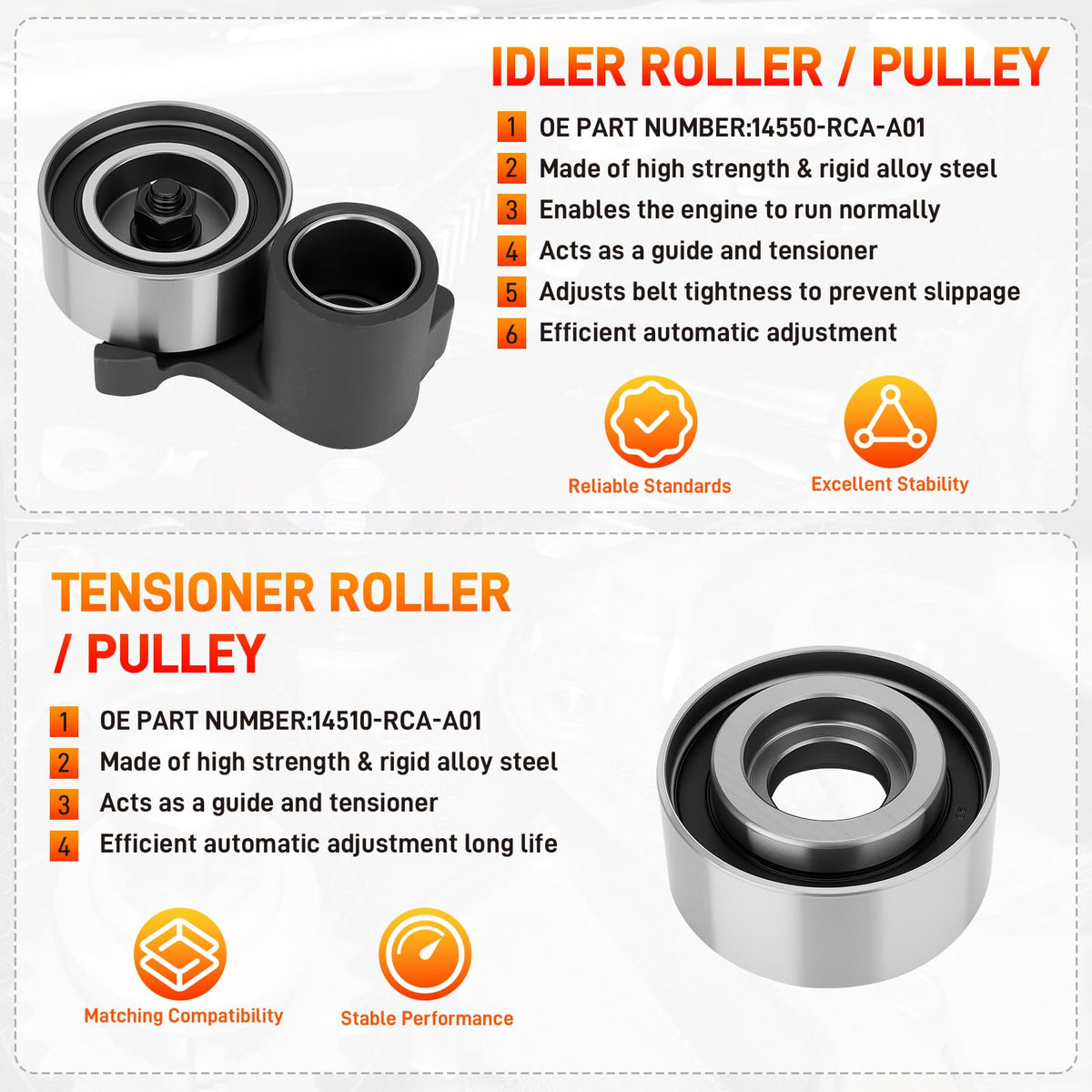 GDUKOP tensioner and idler assembly highlighting stable belt tensioning