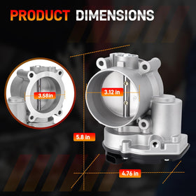 GDUKOP throttle body side profile highlighting actuator, promotes reliable response