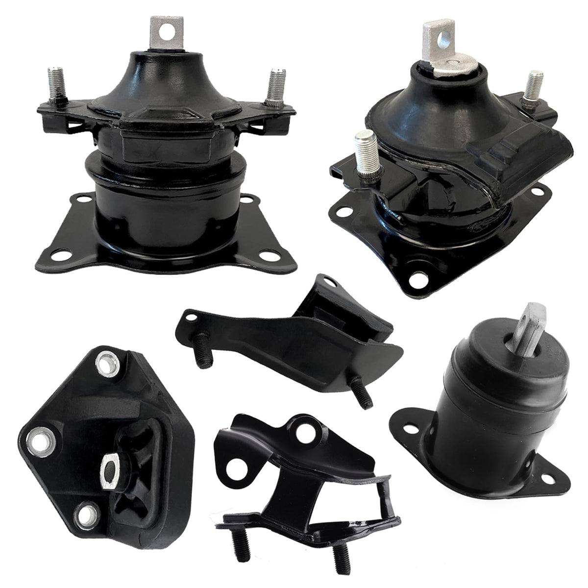 Gdydi front view of six-piece mount kit showing complete replacement set and fit