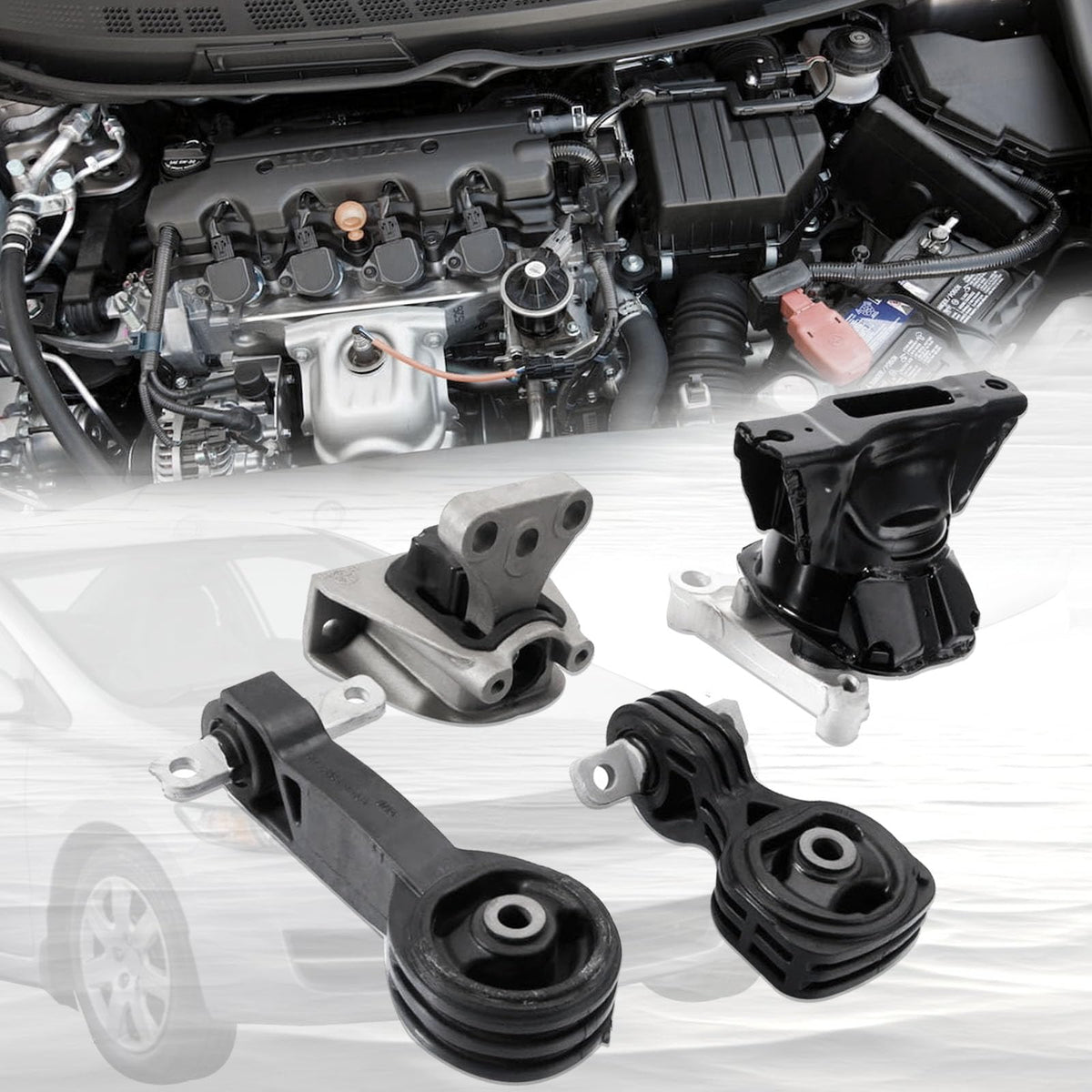 Gdydi mounts installed under hood showing restored drivetrain stability and quieter cabin