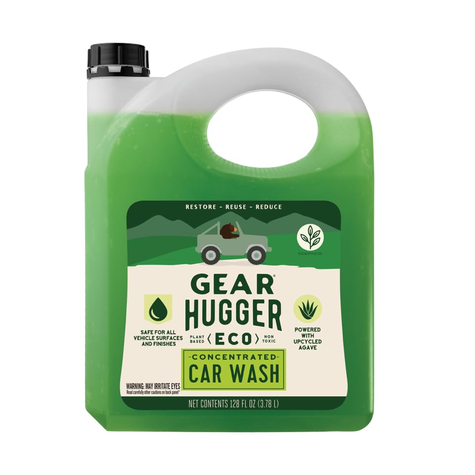 Gear Hugger gallon front label showing brand and eco-friendly benefits