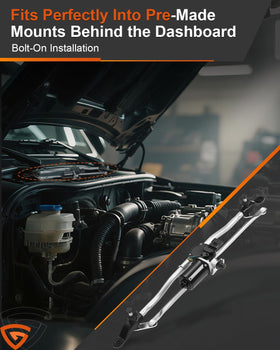 GEARBONE assembly mounted in Jeep Wrangler with hood open for correct fit and alignment