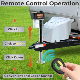GEARCESS lifestyle shot hooking trailer to RV at night showing easier, safer setup
