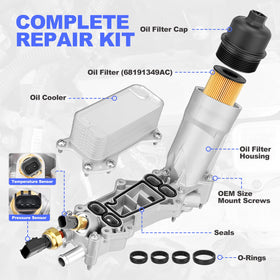 GEARFLEX included oil filter visible to highlight ready-to-install convenience