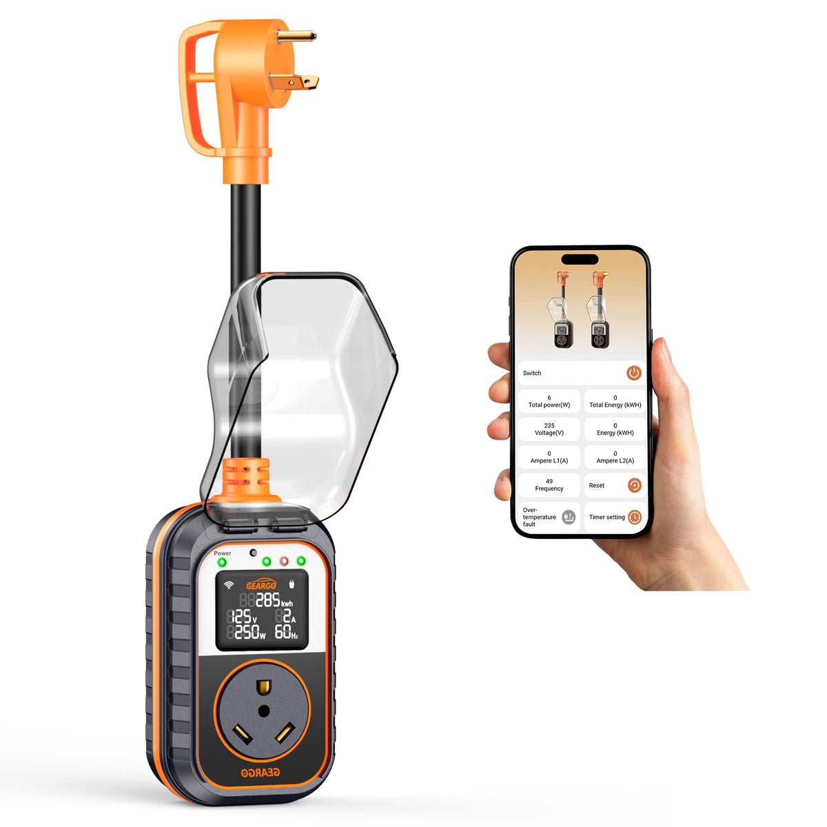 GEARGO front view with LED display showing clear diagnostics and easy reading