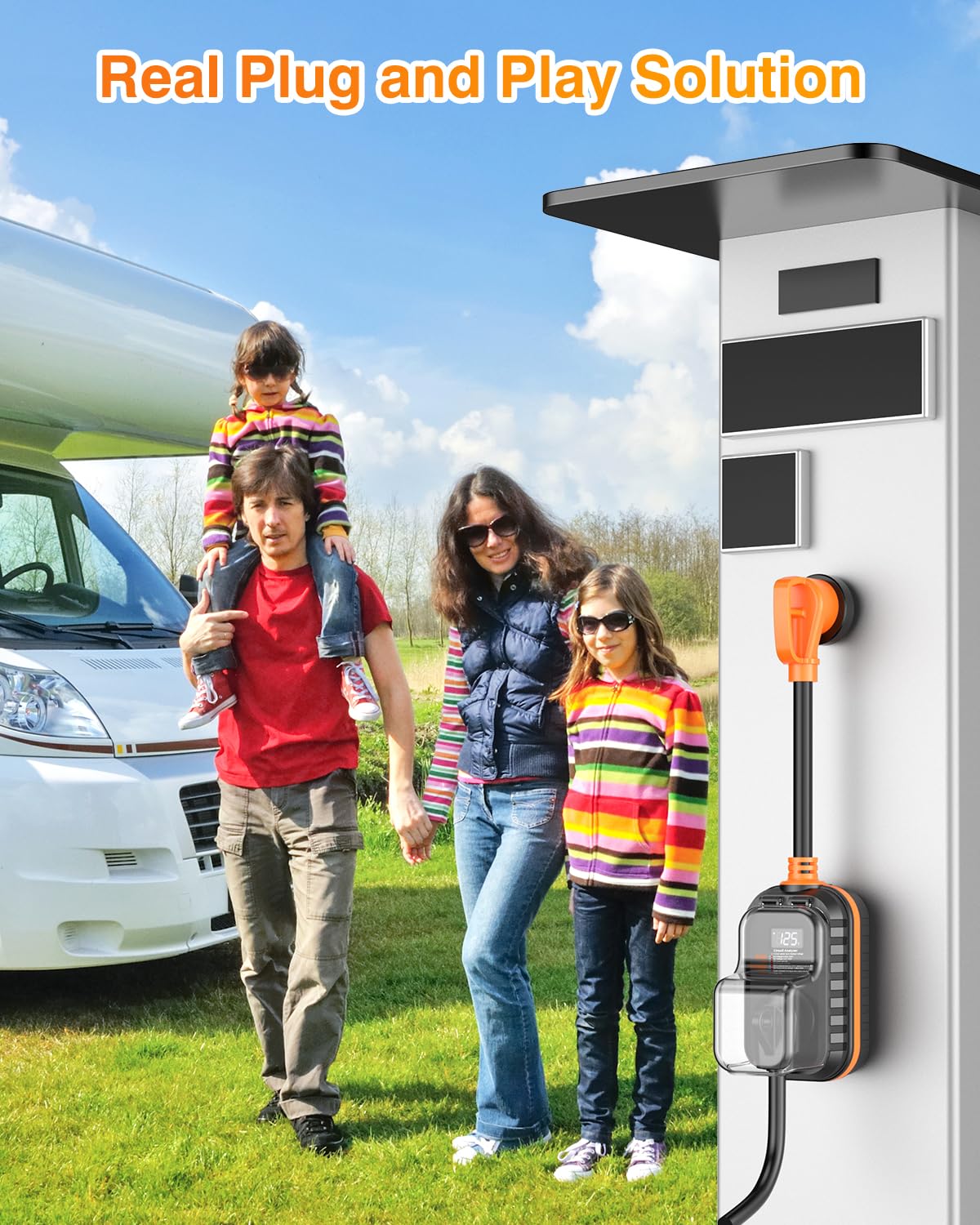 GEARGO at campsite powering RV appliances with visible protection benefits