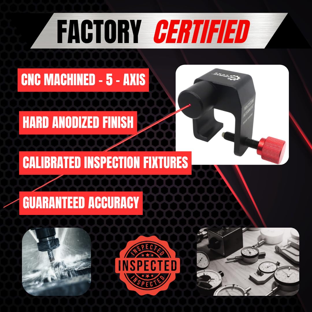Gearhead Zone alignment demonstration with laser hitting sprocket face for correct setup