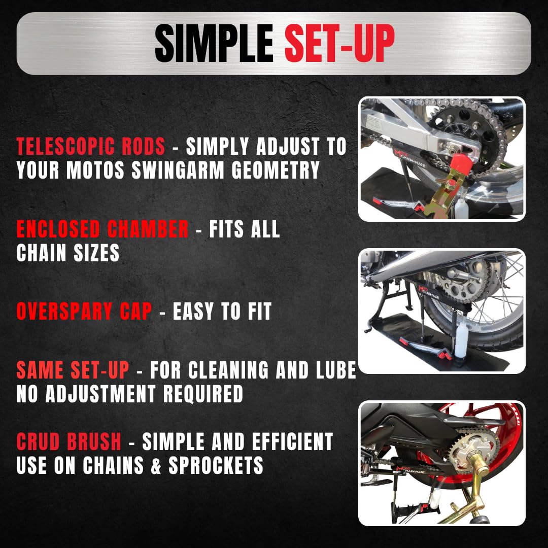 Gearhead Zone in use on motorcycle chain keeping workspace clean