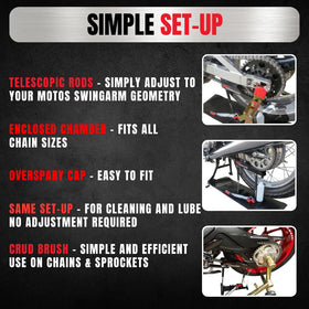 Gearhead Zone in use on motorcycle chain keeping workspace clean