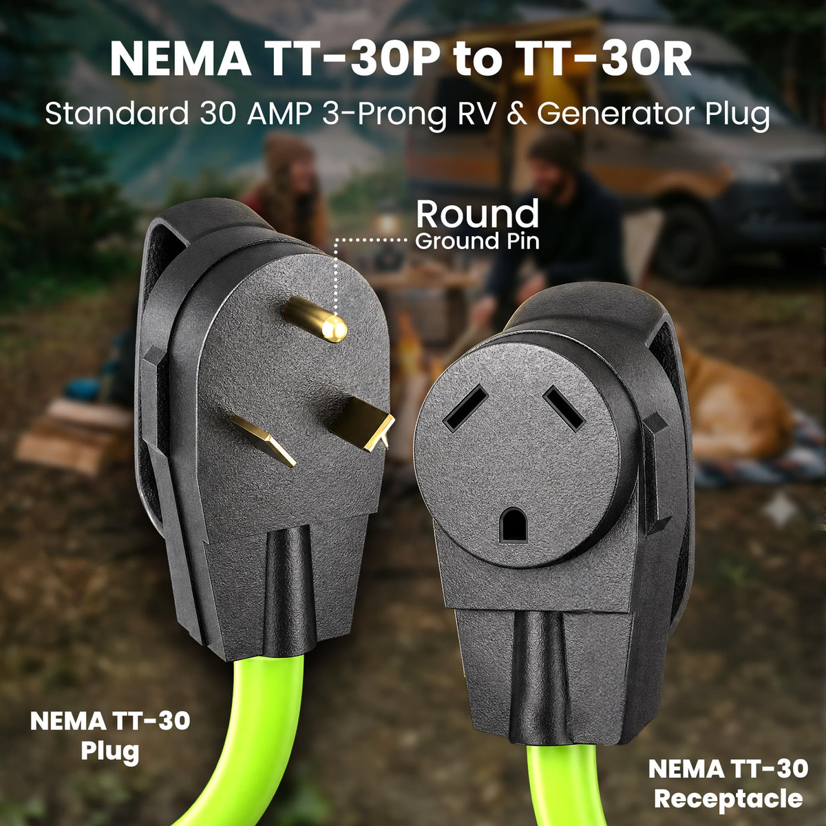 GEARit full 50ft cord laid out to show length and bright visibility benefit