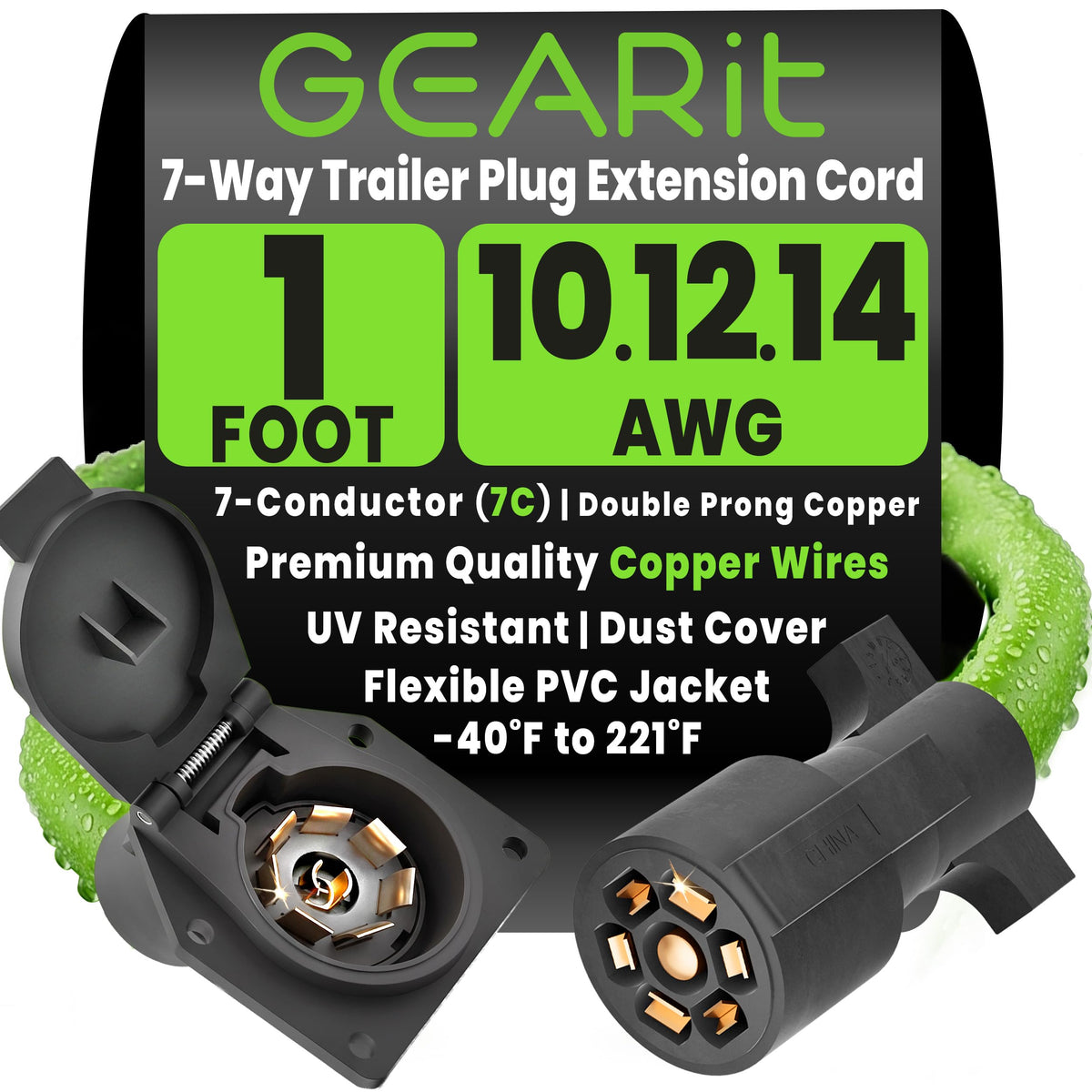 GEARit front connector view showing secure fit and easy hookup benefit