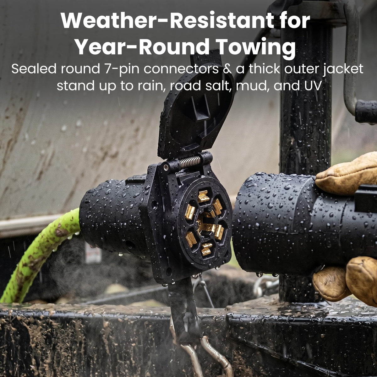 GEARit spring-loaded cap open protecting contacts and keeping connectors clean