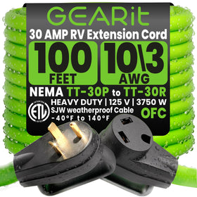 GEARit front connectors showing TT-30P to TT-30R for secure campground hookups
