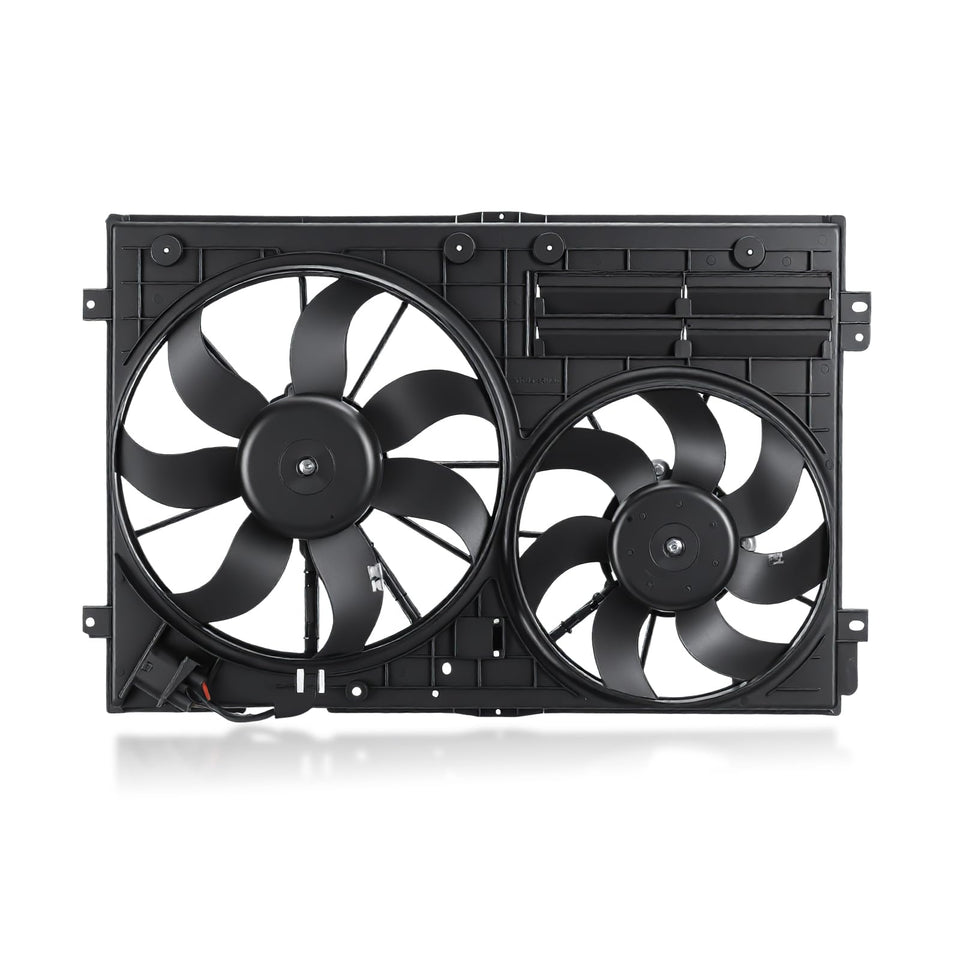 GEARLAST front view of dual-fan assembly showing mounting points and improved airflow