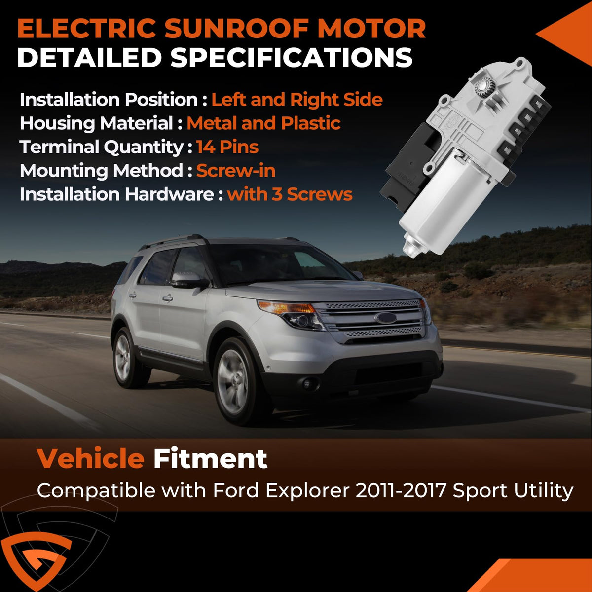 GEARLAST sunroof motor 14-pin connector close-up for hassle-free plug-in