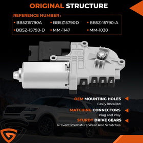 GEARLAST sunroof motor material detail showing metal and plastic durability