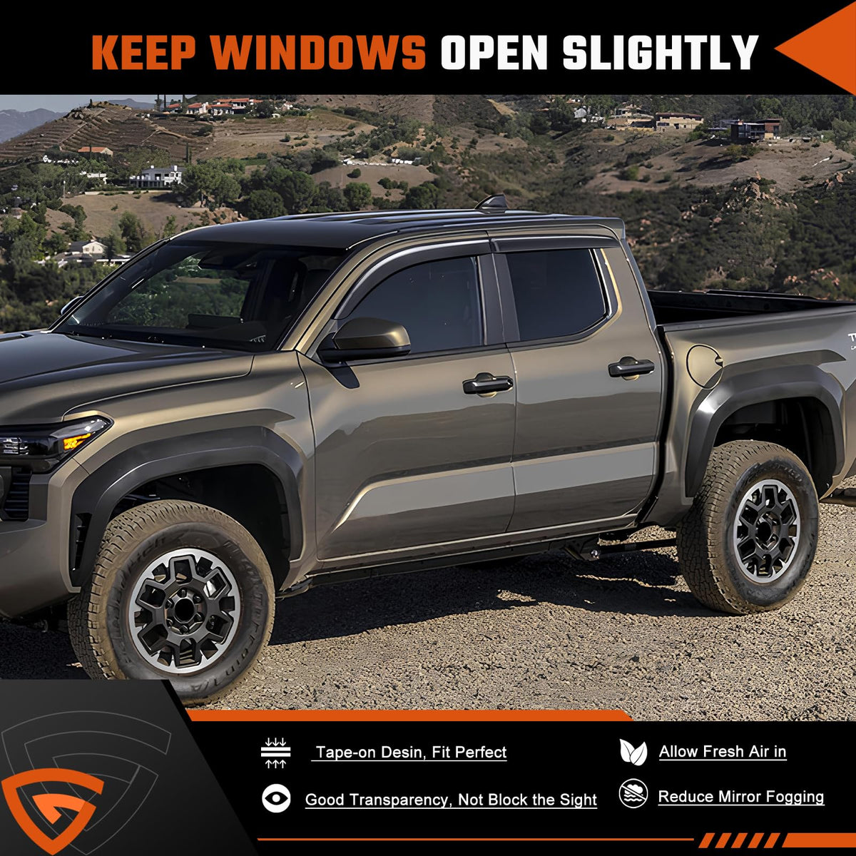 GEARMEISTER installed deflector with window slightly open for improved airflow benefit