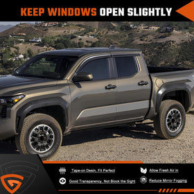 GEARMEISTER installed deflector with window slightly open for improved airflow benefit