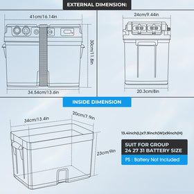 GEARMEISTER top open with Group 27 battery installed demonstrating easy battery access