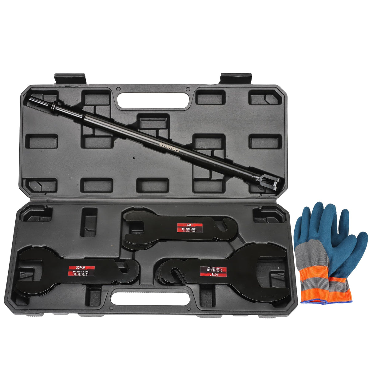 GEAROLL 43300 front layout showing all wrenches and handle for fast removal