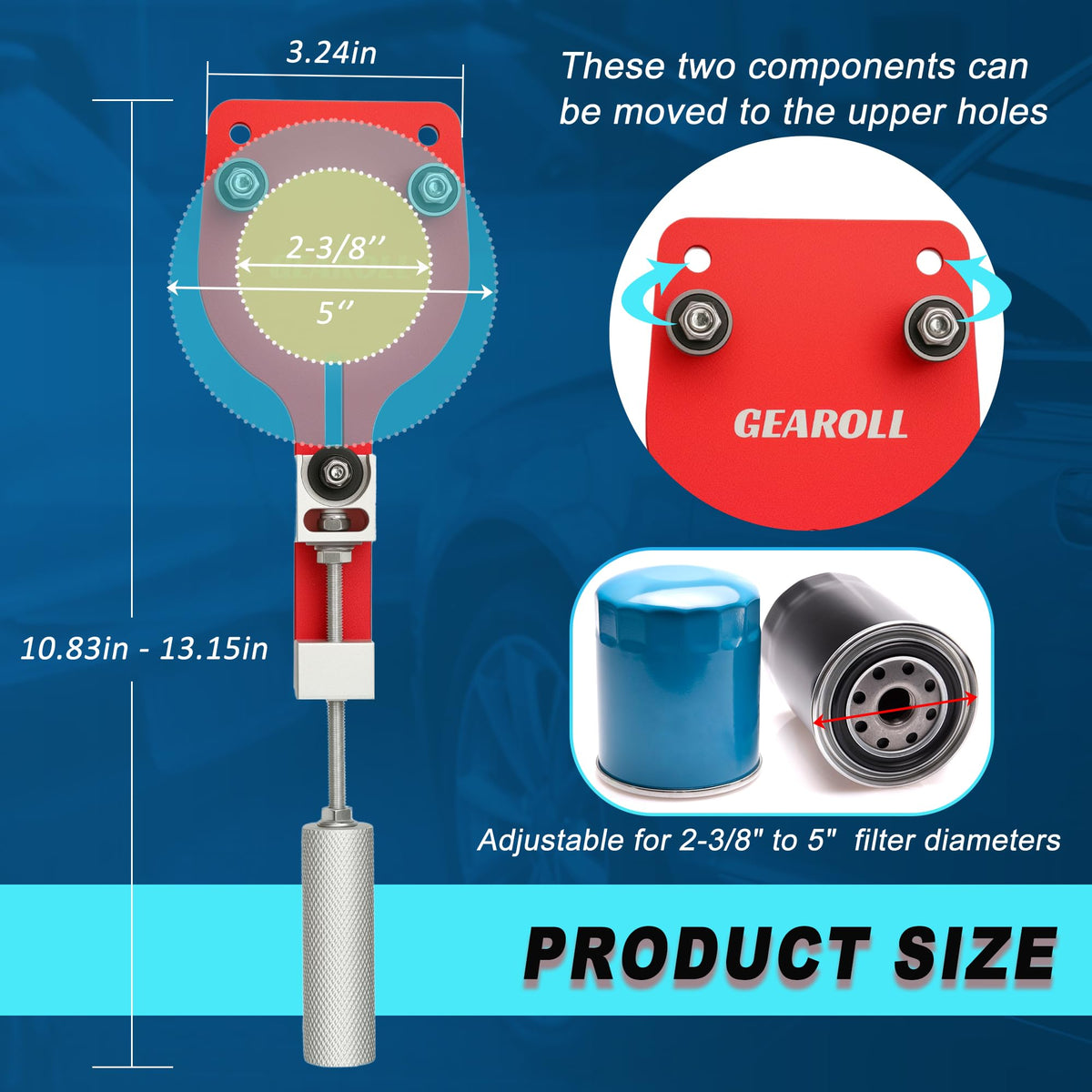 GEAROLL blade and stainless lead screw close-up, precise adjustment and durability
