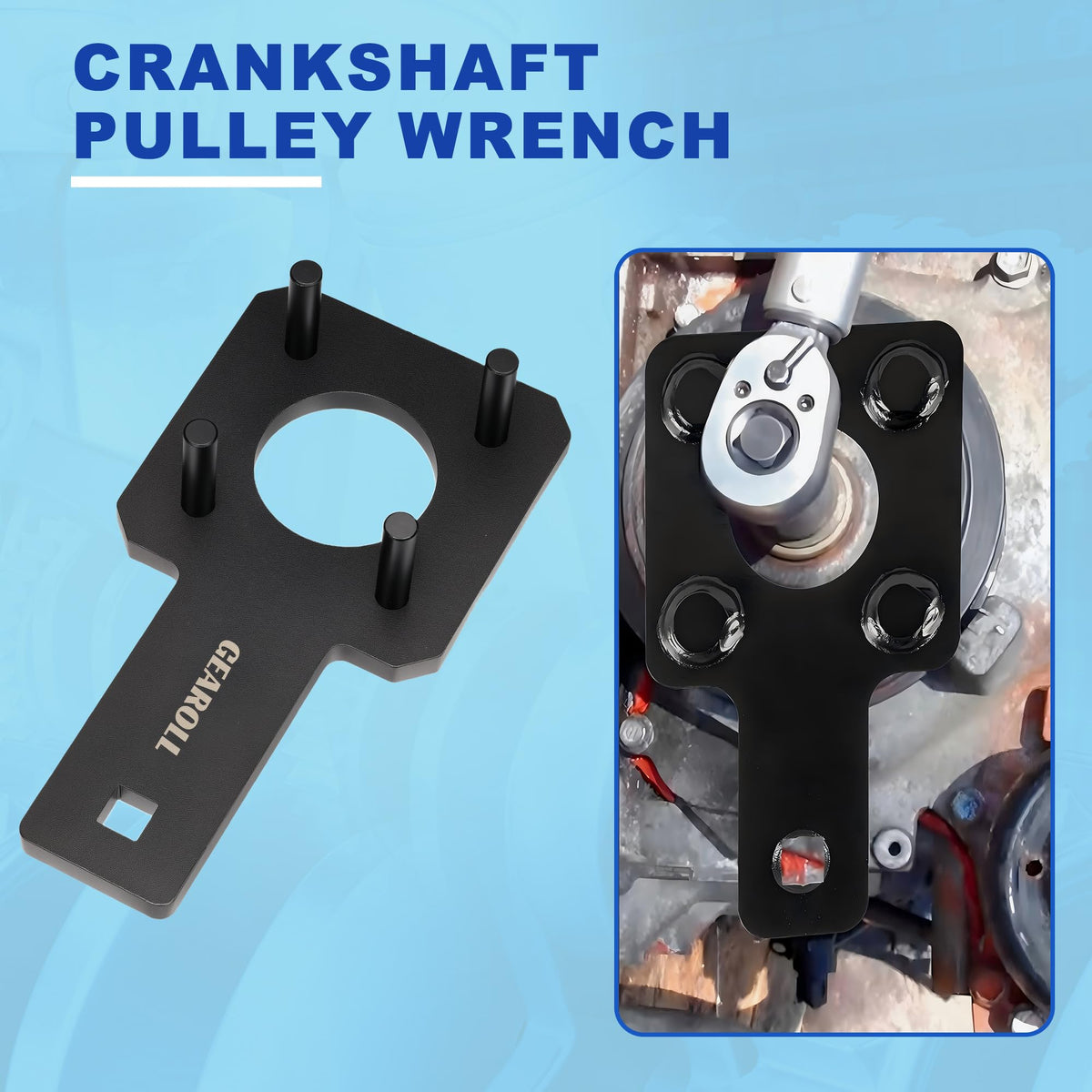 GEAROLL camshaft holding tool in use stabilizing camshaft for timing