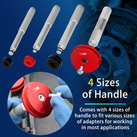 GEAROLL close-up of aluminum handle and adapter detail for even force transfer benefit