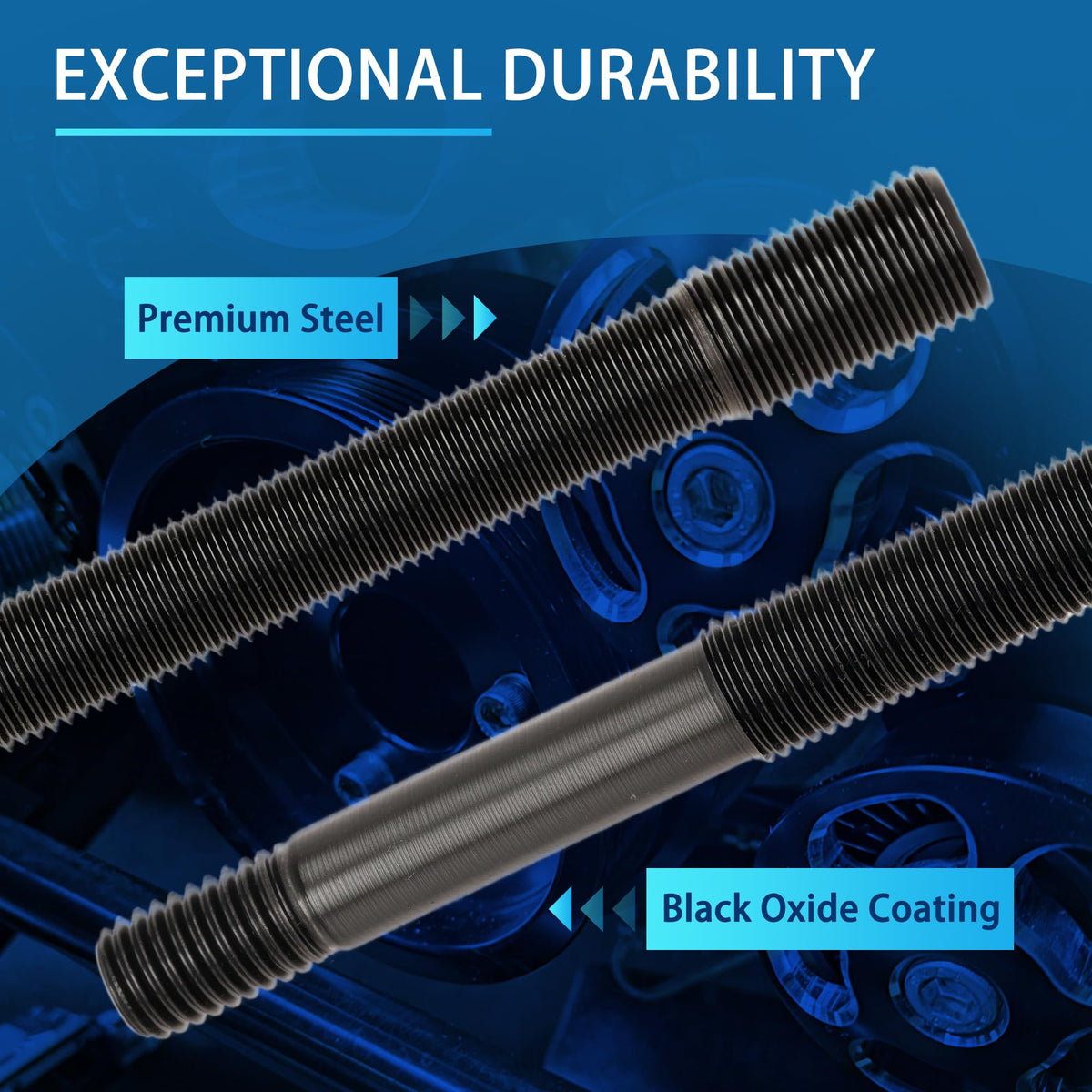 GEAROLL threaded rod close-up illustrating durable steel threads and corrosion resistance