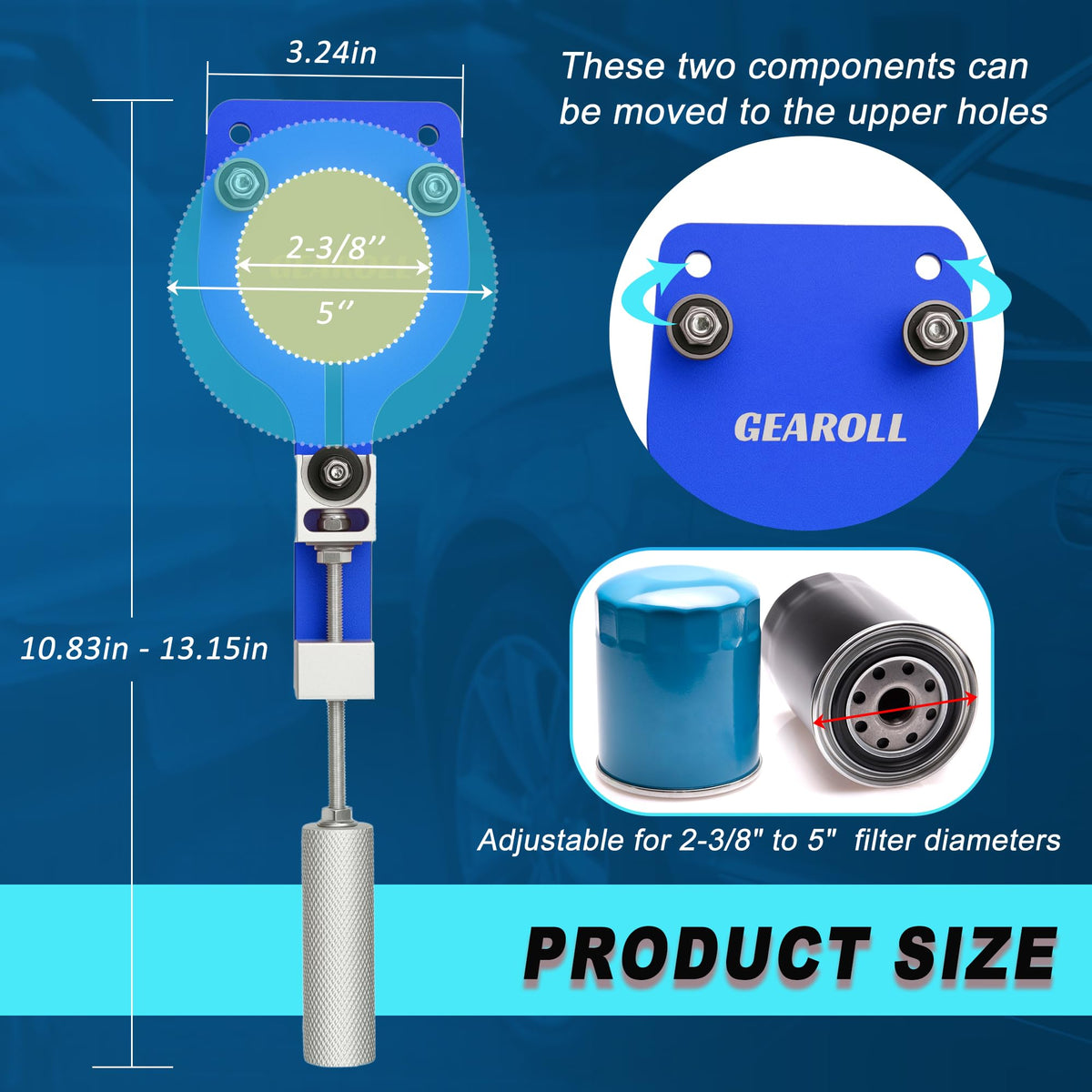 GEAROLL cutter side profile highlighting compact design and adjustment screw for control