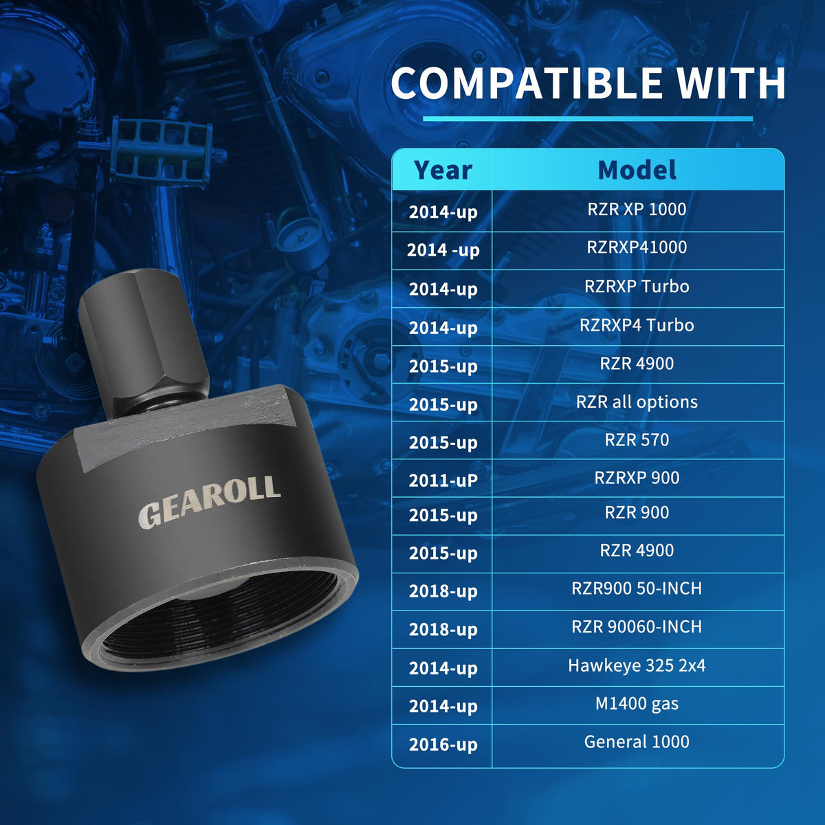 GEAROLL puller installed on Polaris rotor demonstrating safe extraction benefit