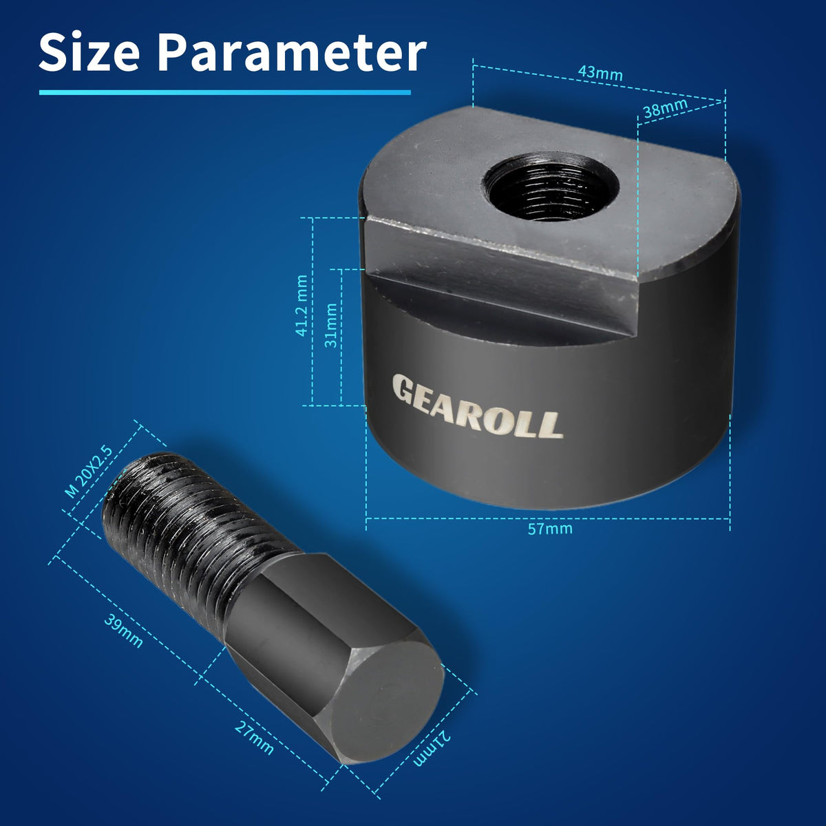 GEAROLL side profile with scale showing compact durable steel construction