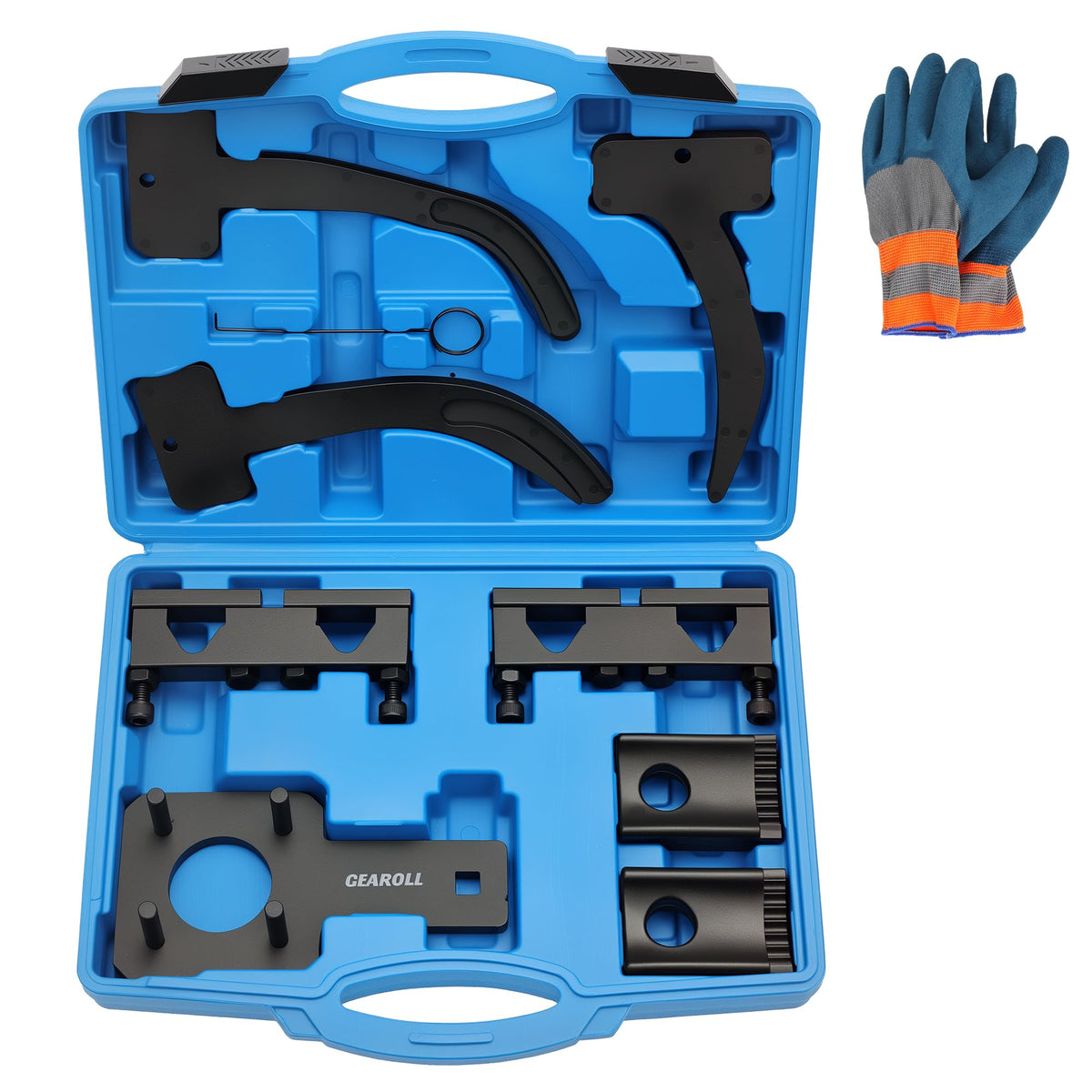 GEAROLL front case open showing organized tool set for fast access