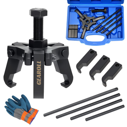GEAROLL puller kit front view showing complete set and case, neat organization benefit
