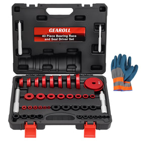 GEAROLL front view of full bearing press kit showing organized components and case benefits