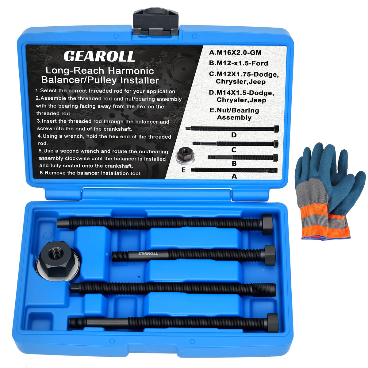 GEAROLL front view of complete installer kit showing all components and organization benefit
